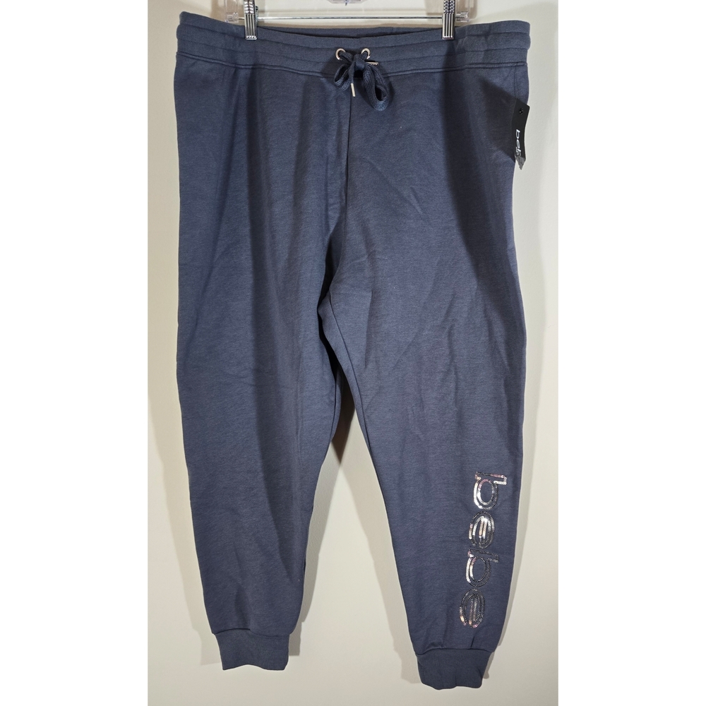 NEW Bebe Sequin Sweatpants Sz 3X Lavendar Drawstring Womens  Plus Comfy